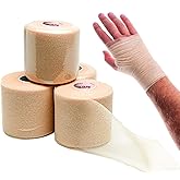 Starktape Underwrap Foam Athletic Sport Tape. Pre Wrap Bandage Taping Supplies for Ankle Wrists Hands Knees. Hair Tie, Headband, Patellar Support. 4 Prewrap Rolls Beige, 2.75 Inch by 30 Yards
