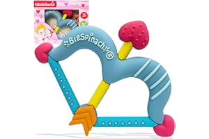 BIGSPINACH Teethers Heart Shape Silicone Baby Teether Toy Easy for Little Hands to Hold,Cupid Bow and Arrow Soft Teething Toy for Infants,Valentine's Day Gift for Girl or Boy (Blue)