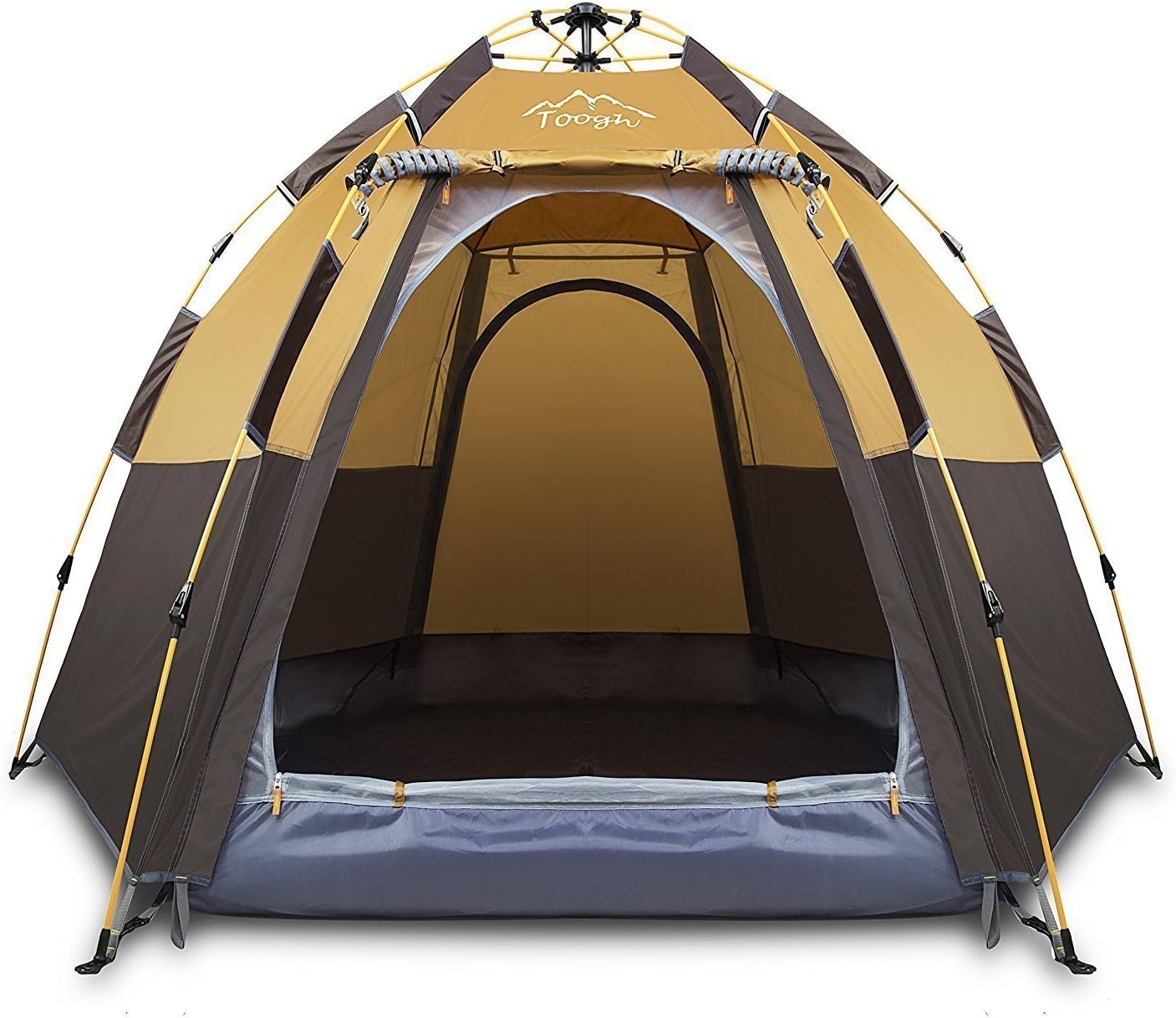 Toogh 3-4 Person Camping Tent Backpacking Tents Hexagon Waterproof Dome Automatic Pop-Up Outdoor Sports Tent Camping Sun Shelters