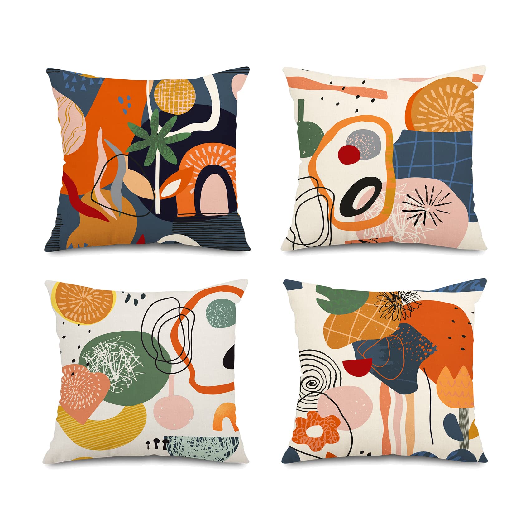 Jartinle Abstract Art Mid Century Modern Throw Pillow Covers 18x18