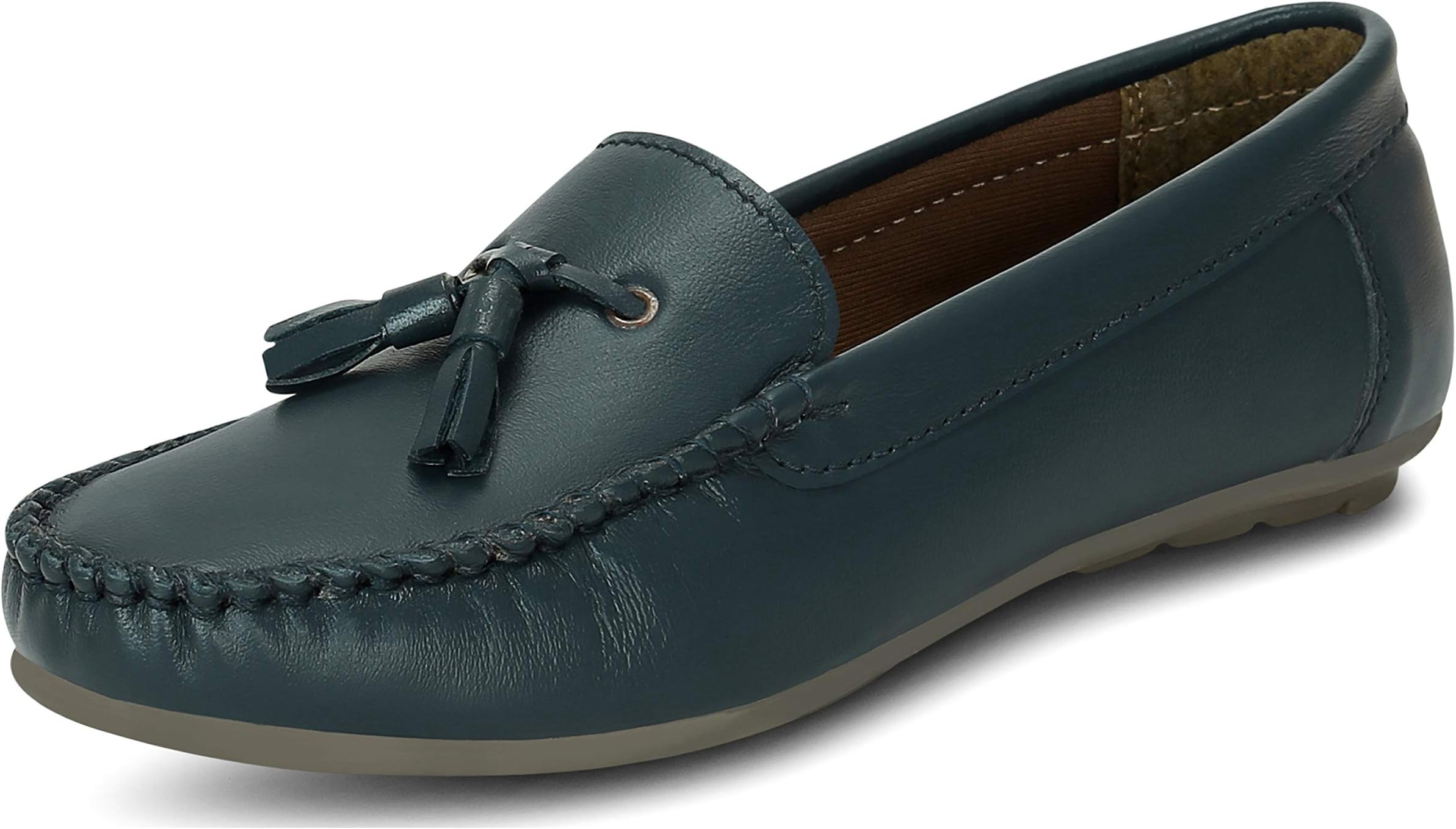 Get Glamr Women's Blue Leather Loafers, LT-VS-10-S-30-Blue_P