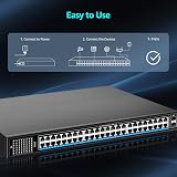 NICGIGA 48 Port Gigabit PoE+ Switch 50 Port Network Switch 400W 2 SFP view 5