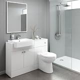 iBathUK Premium Gloss White Vanity Unit & Back to Wall Toilet Set view 2