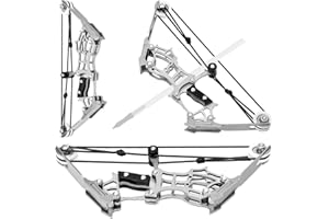 Mini Compound Bow and Arrow Set for Adults & Youth - Stainless Steel Small Hunting Practice Bow with Arrows Miniature Composi