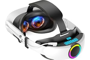 BLUZOVR 10000mAh Battery Head Strap Compatible with Meta Quest 3/3S | Rechargeable Battery Pack, Extend Playtime 2-4H, Comfortable, Reduce Facial Stress, RGB Lighting, Elite Strap Accessories