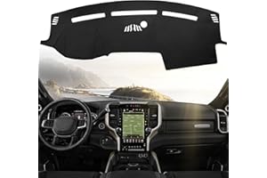 BERKSYDE Leather Dashboard Dash Cover Mat Carpet PU Compatible with 2019-2023 Ram 1500/2500/3500