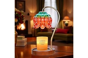 LUREXA Candle Warmer Lamp with Timer - Adjustable & Fixed Height Wax Melt Lamp for Jar Candles, Includes 2 Bulbs, Dimmable Vi