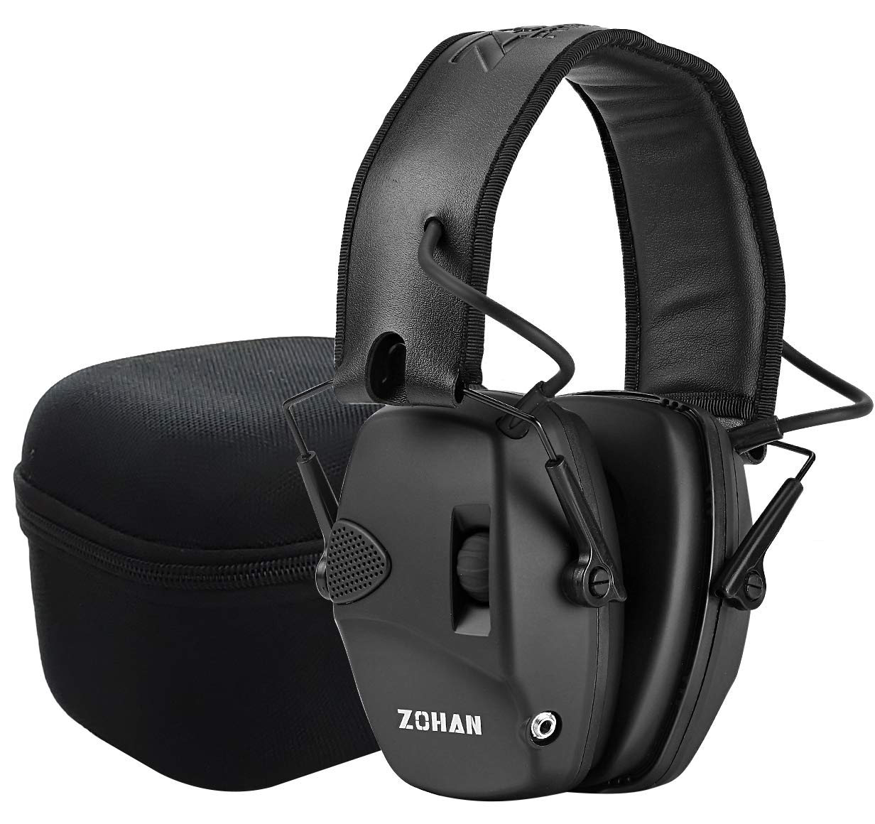 ZOHAN Electronic Shooting Earmuffs, Active Noise Reduction Safety Earmuff, Tactical Headset Sound Amplification Hearing Protection for Hunting - Case-Black, NRR 22dB