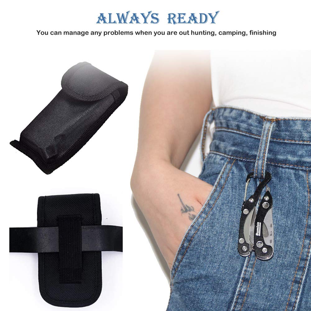 Multitool Plier Folding Pocket Knife 8 in 1 with Pliers,Screwdriver, Cutter, Keychain, Sheath, Mini Stainless Steel Survival Tool for Camping, Fishing