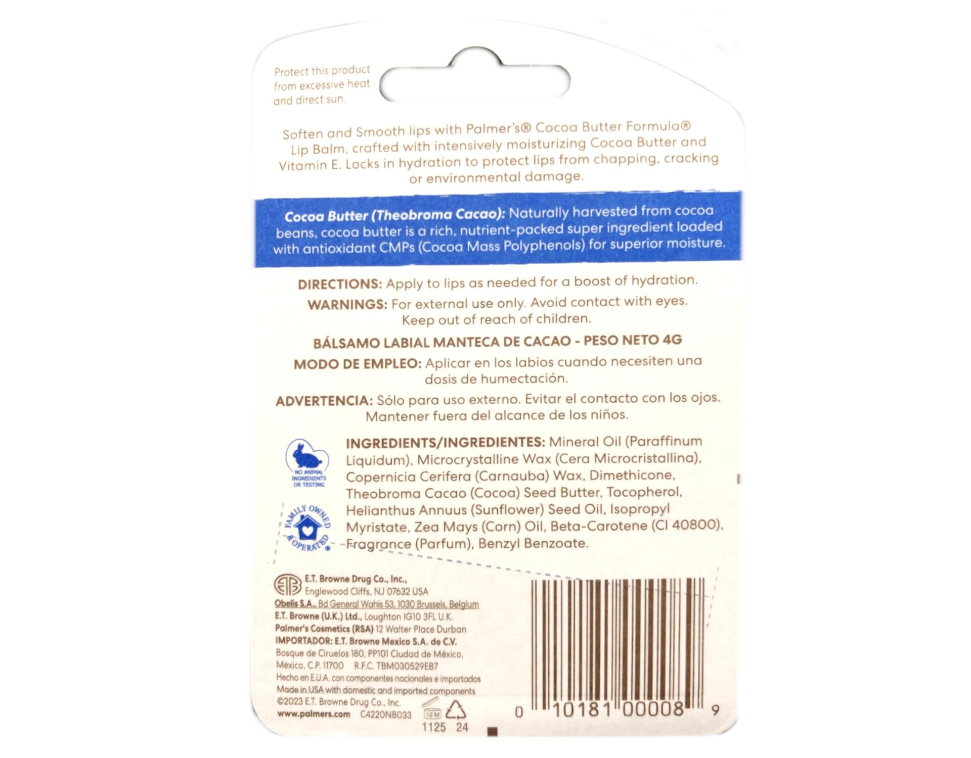 Palmer's Cocoa Butter Formula Moisturizing Lip Balm 0.15 oz (Pack of 6)