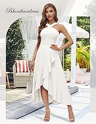 Bbonlinedress Women White Wedding Cocktail Halter