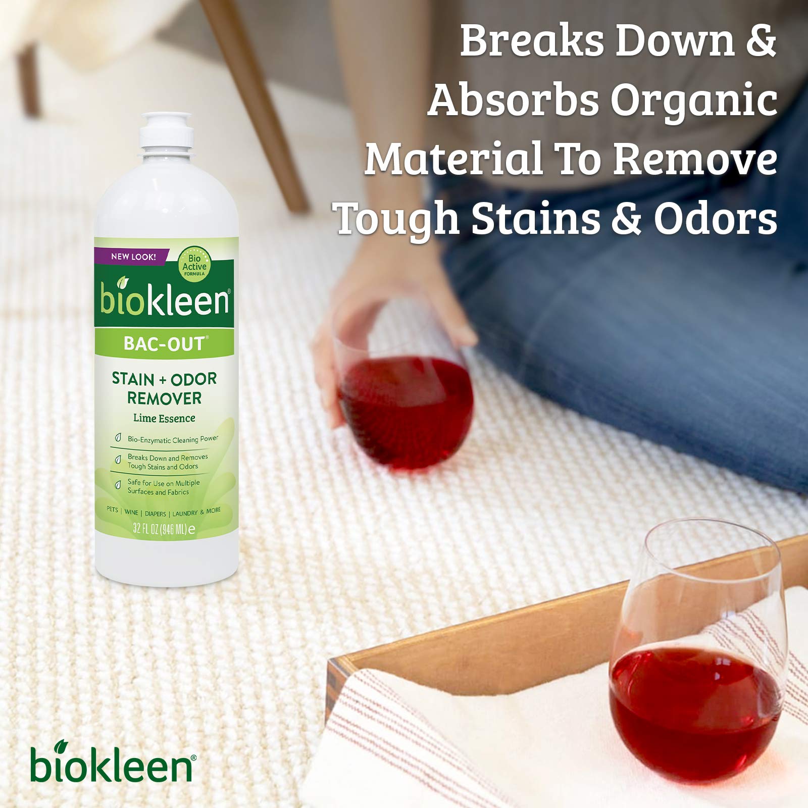 biokleen Bac Out Stain & Odor Eliminator with Live Enzyme Cultures, 32 oz
