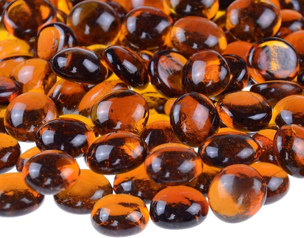 Vase Fillers - KINGOU Flat Glass Gems/Marbles/Stones/Beads for Vase Filler, Table Scatter, Games - 1 Lbs (17-19mm, Approx. 3/4