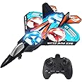 Foam Drone RC Airplane for Kids and Beginners, Remote Control Plane Fighter Jet Helicopter with Light, Auto Hovering, 360° Flip and 2 Batteries (16Mins)