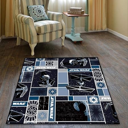 Amazon 大スターウォーズヒーローフロアラグドアマットスクエアカーペットルームベッドルームキッチンリビングルーム滑り止めマット100x100cm A ラグ カーペット オンライン通販