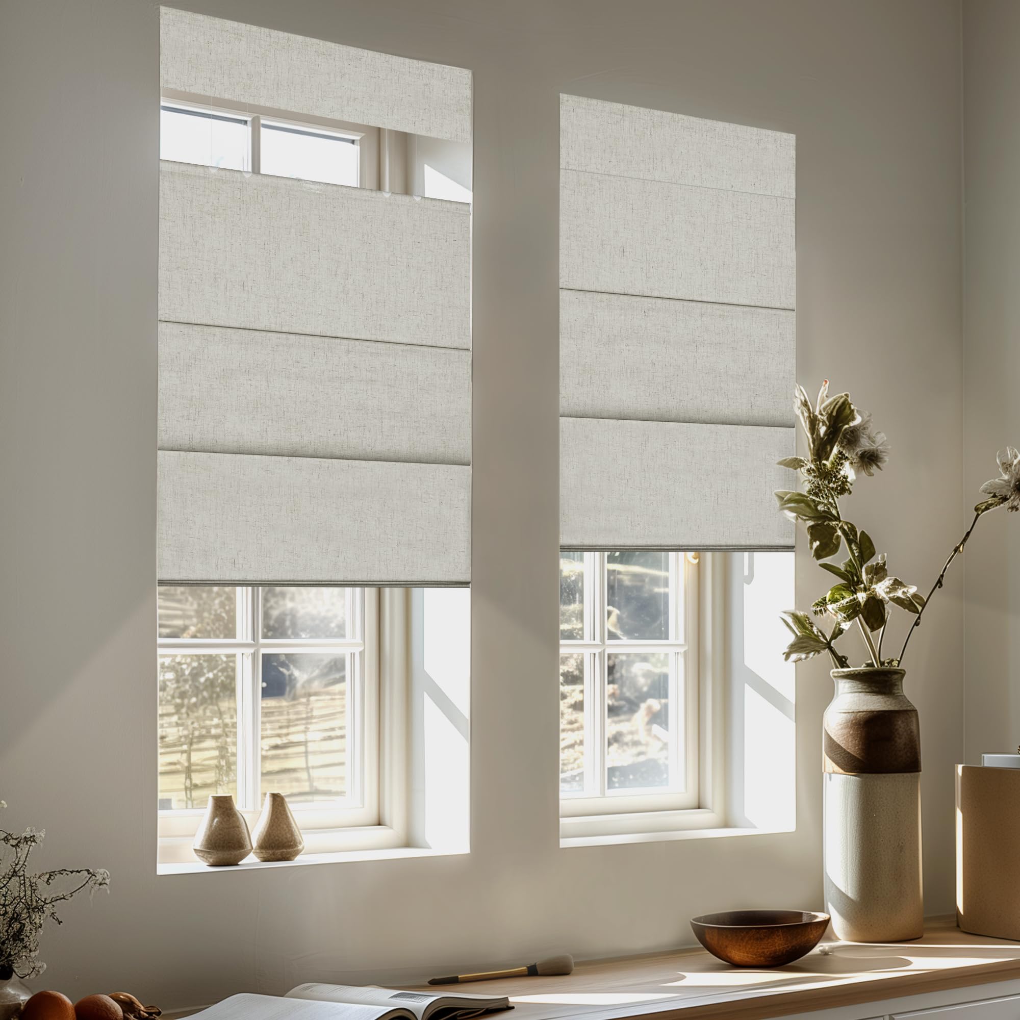 MoDanCeQ Blackout Light Filtering Cordless Top Down