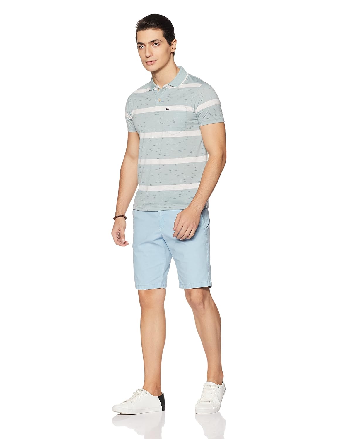 qube by fort collins men's striped regular fit t-shirt