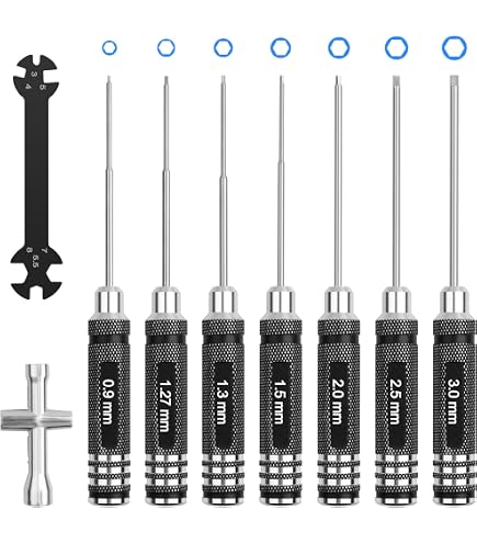 RC Car Box Wrench Wheel Nut Cross Spanner | 4, 5, 5.5, 7mm | For Tamiya/HPI/Traxxas 1:10 Scale