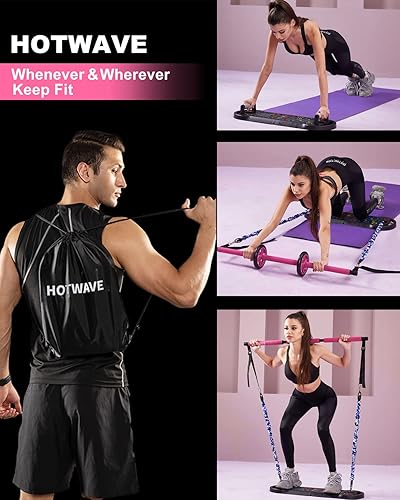 HOTWAVE Portable Home Gym with 16 Fitness Accessories,Pushups
