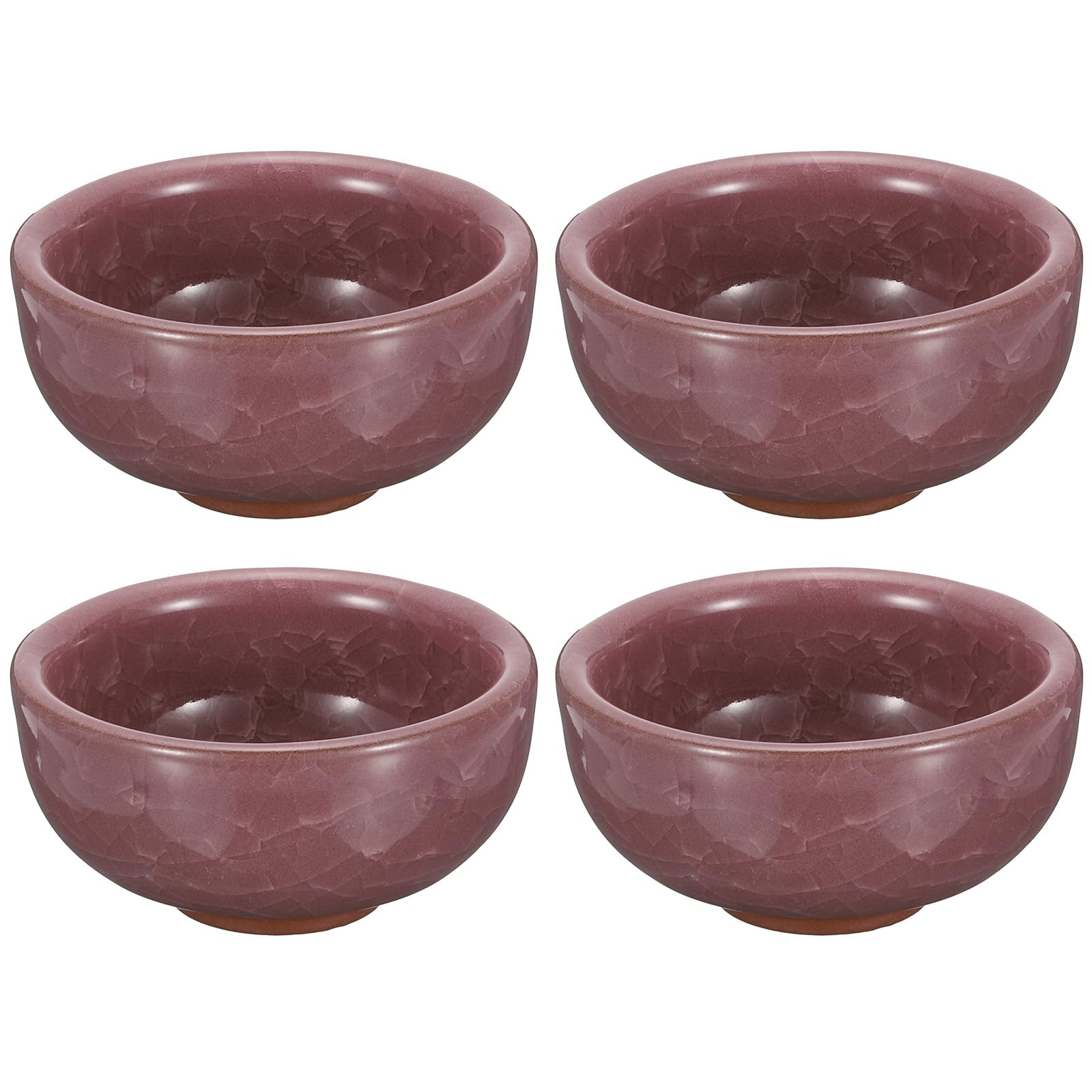 PATIKIL Chinese Calligraphy Ink Dish, 4 Pcs Painting Brush Rest Dish Multifunctional Japanese Ceramics Ink Water Plate for Calligraphy, Painting, Art Supplies, Purple