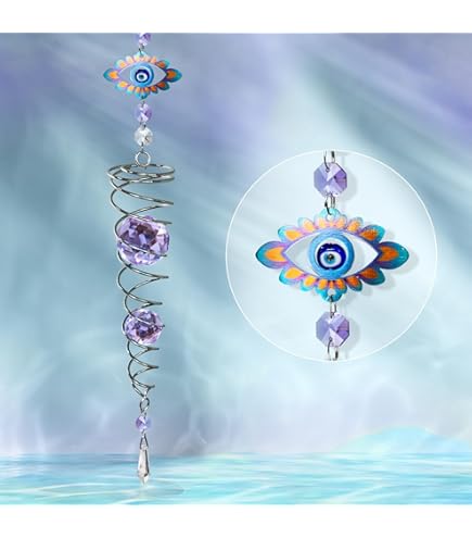 2 Pieces Gazing Ball Spiral Tail Spiral Tail Decorative Wind Spinner Stabilizer Stainless Steel Spiral Wind Chimes For Indoor Outdoor Decoration(Lake