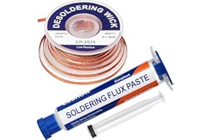 Lesnow Solder Flux Paste And Solder Wick Braid, No Clean Soldering Flux(10cc) Soldering Remover Tool, 10ft Desoldering Wick Braid For Electronics Repair For Disassemble Electrical Components