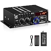 AK-380 USB SD BT.C FM AUX Audio Power Amplifier 400W+400W 2.0 CH HiFi Stereo AMP Speaker Bluetooth 5.0 Amp Receiver with 12V 