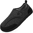 LongBay Men's Wide Slippers Adjustable Diabetic House Shoes Comfy Swollen Edema Slippers Indoor Outdoor