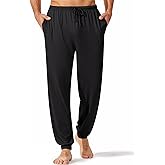 Ekouaer Men's Pajama Pants, Lightweight Loungewear, Comfy Jogger Sleep Pant Long Pj Bottoms with Drawstring & Pockets