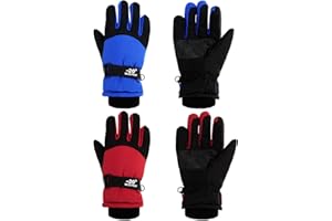 SATINIOR 2 Pairs Kids Waterproof Winter Snow Gloves Ski Gloves for Boy Girl Outdoor Warm Thickening Snowboar