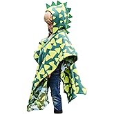 Birdy Boutique Car Seat Poncho for Kids – Safe to Use Over Seat Belts – Reversible Warm and Cozy Blanket – Easy on Easy Off and Doesn’t Impact Car Seat Performance – Green Dinosaur – One Size