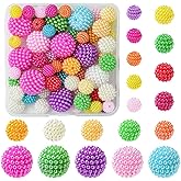 MakemadeDIY 60Pcs Bayberry Beads for Bracelets Making 10mm Round Disco Ball Colorful Loose ABS Plastic Beads Craft Supplies for Home Decoration Jewelry Necklaces Earrings Keychain Crafting