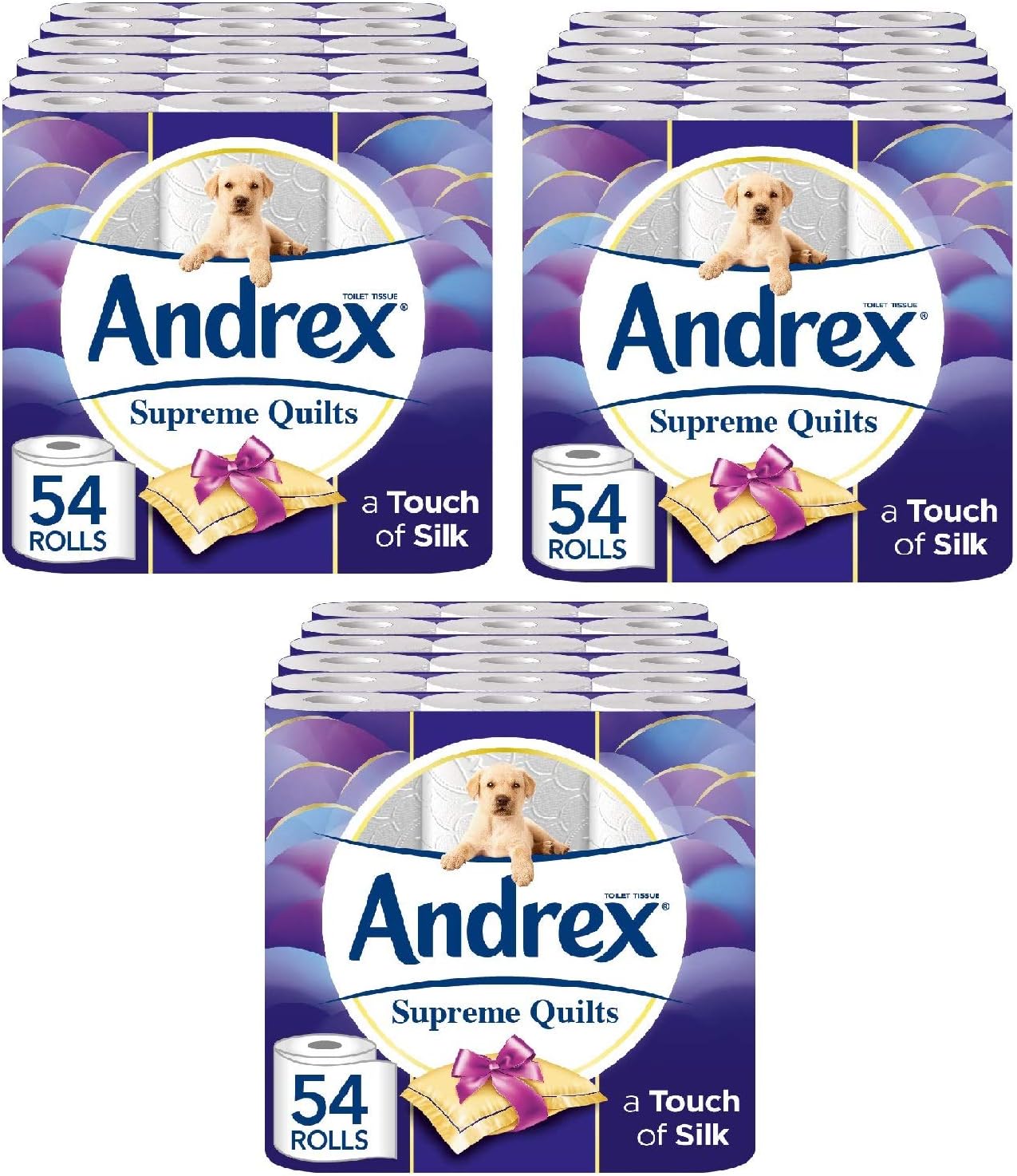 Andrex Supreme Quilts Toilet Tissue, 54 Rolls (3 Pack of 54 Rolls