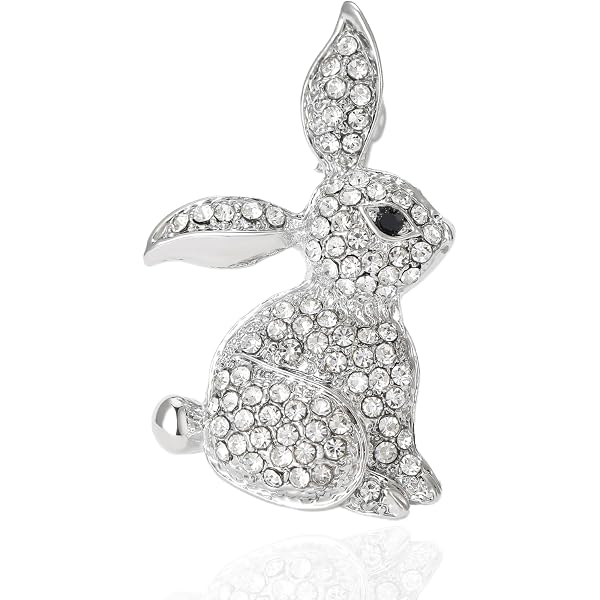 Cute Rabbit Head Brooch Pin With Faux Pearl - Bunny Lapel Pin For Collar, Suit, Or Bag