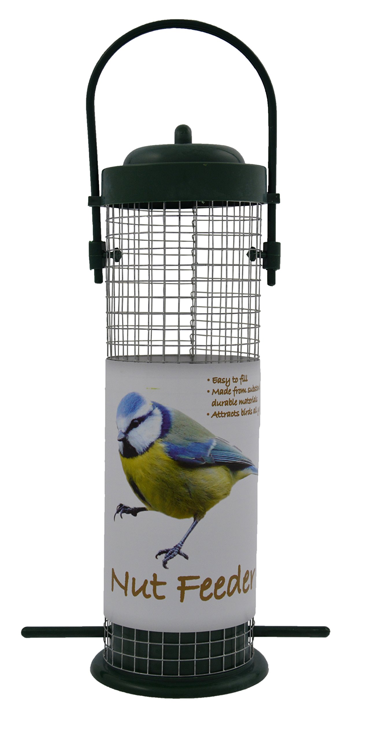 Green Jem Bird Nut Feeder, Green, 13x7.5x24 cm