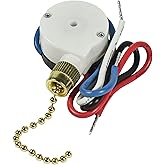 HQRP 3-Speed 4-Wire Switch Compatible with Hunter, Hampton Bay, Harbor Breeze, Westinghouse Ceiling Fan Pull Chain Light Switch With 4 Pre-Installed Wires, UL Listed