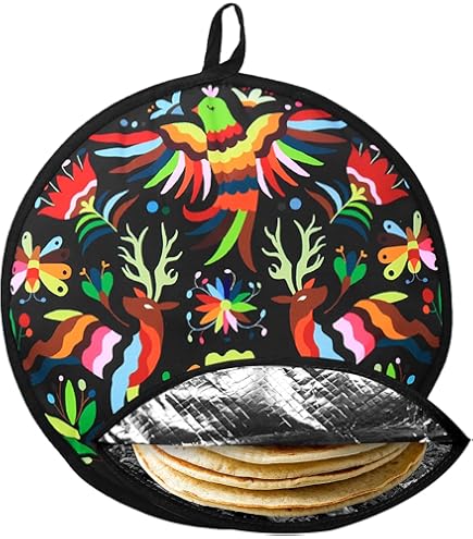 Youeon 3-Pack 12-Inch Tortilla Warmers - Insulated Microwave-Safe Pouches For Tortillas & Bread