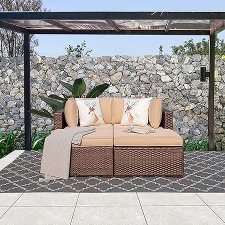 Amazon Com Patiorama 4 Piece Patio Sectional Sofa All Weather