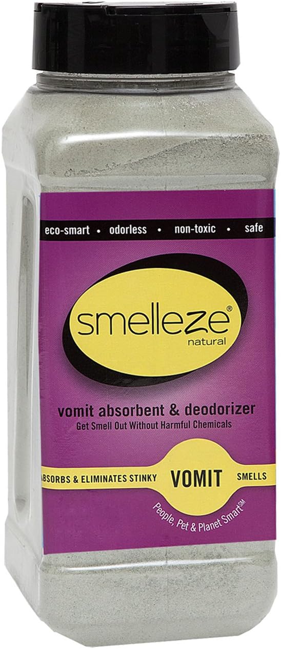 SMELLEZE Natural Vomit Absorbent & Odor Remover: 50 lb. Granules Stops Throw-Up Smell