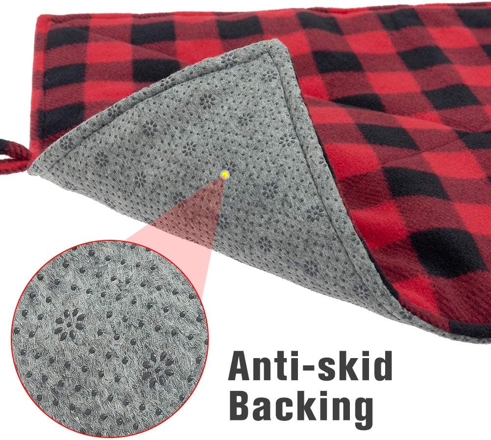 PUPTECK Cat Self Heating Bed Mat - Cozy Self Warming Washable Pet Thermal Pad with Hang Loop, Anti Slip Sleeping Bed for Kitties Puppies Small Animals, Red : Pet Supplies