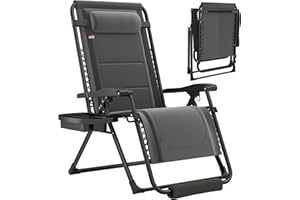 Outsunny Zero Gravity Lounger Chair, Padded Folding Reclining Patio Chair with Cup Holder, Detachable Headrest, Extra Wide Se