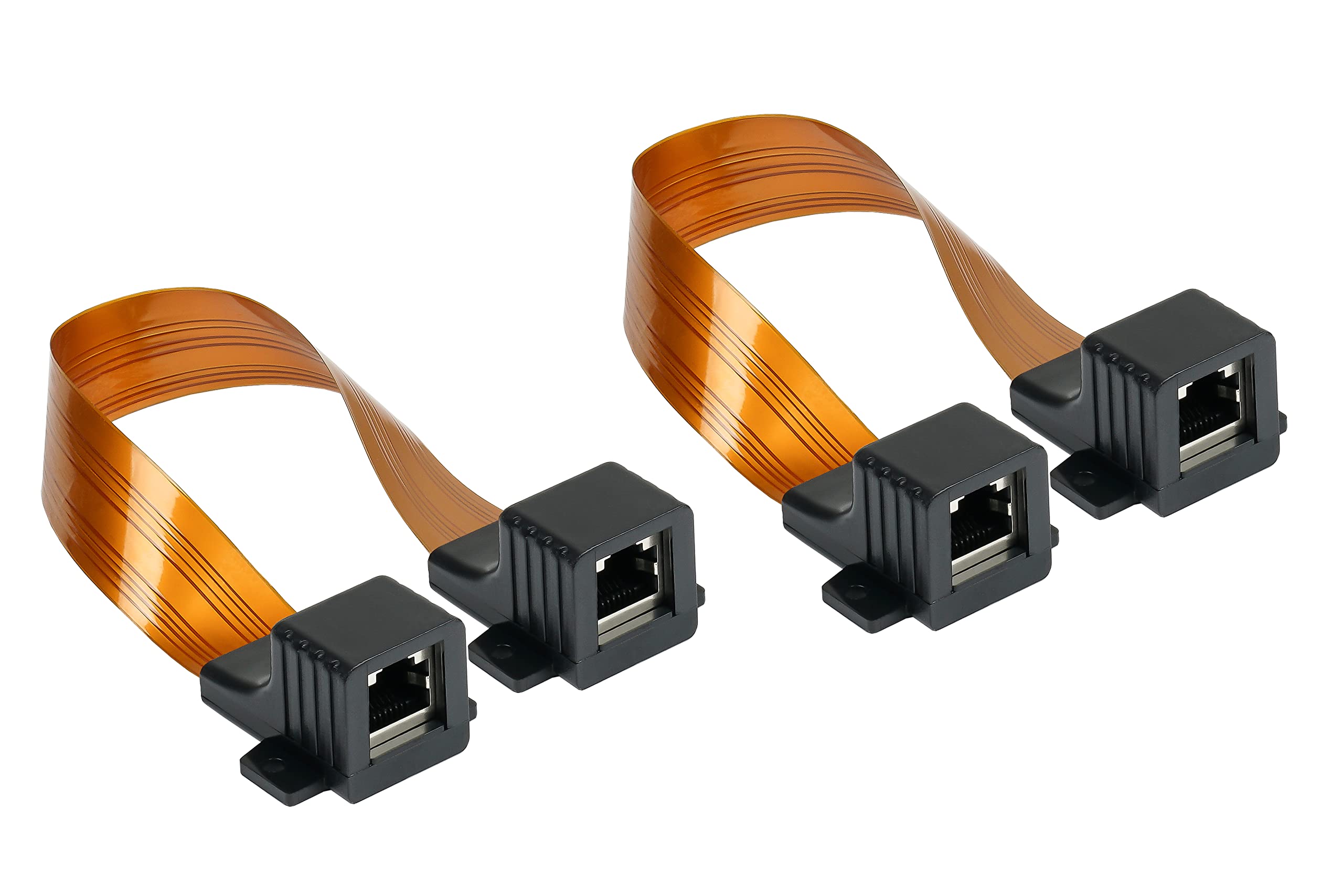 Good Connections RJ45 Ethernet LAN door/window feed-through, set of 2, extremely flat, RJ45 socket on both sides, total length including plug 25 cm, flexible length 18 cm