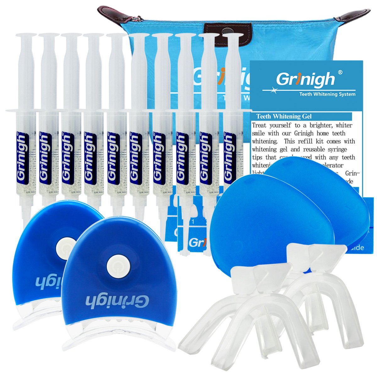 Family Teeth Whitening Kit 35% Carbamide Peroxide Dental Bleaching System Oral Gel Kit Tooth Whitener 30 Treatments for 2 Person