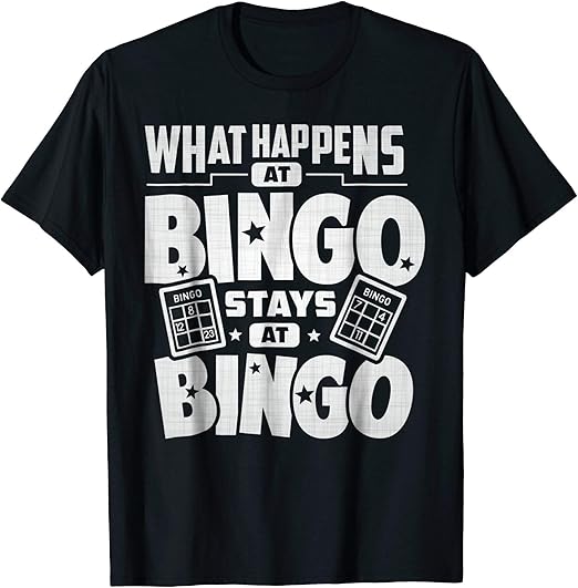 Men's Bingo Shirt What Happens at Bingo Bingo Player Gift TShirt XL