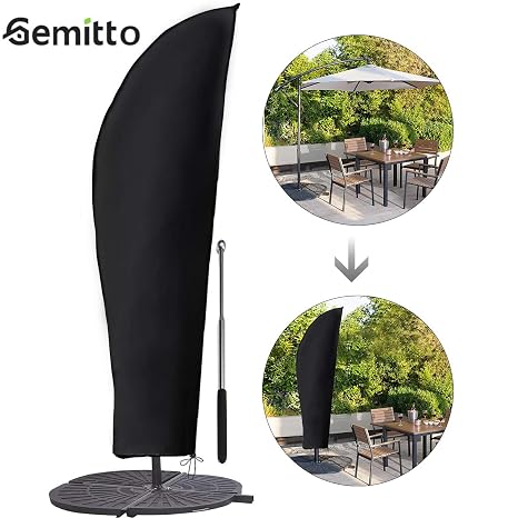 Gemitto Patio Umbrella Cover Waterproof Snowproof Outdoor Offset Umbrella Cover With Zipper For 9 11ft Cantilever Parasol Umbrellas Winter Protection 420d Cantilever Umbrella Cover Amazon In Garden Outdoors