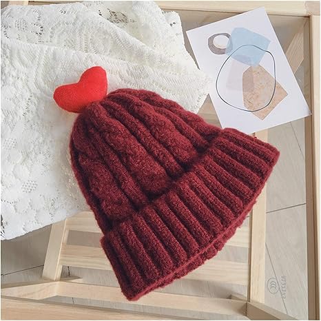 Amazon Co Jp Zhangyan 日よけ帽 子供の冬の暖かいニットの帽子 手編みの帽子 プラスベルベットの厚いイヤーマフ Color Wine Red ホーム キッチン