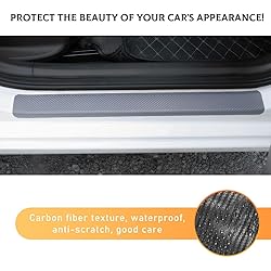 Yourkar 4 PCS Car Door Sill Protector, 3D Carbon