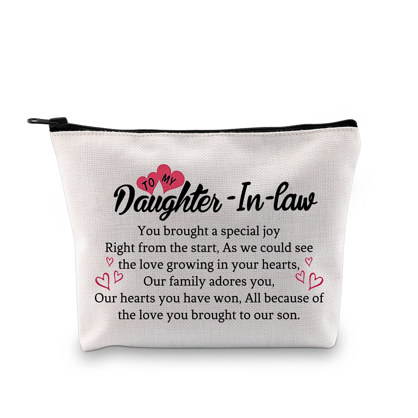 MYOSPARK Daughter in Law Gift to My Daughter-in-Law Makeup Bag Wedding Gift Cosmetic Bag You Brought a Special Joy (Daughter-in-Law Bag)