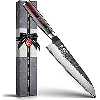 Japanese Chef Knife, 8.27 Inch Hand Forged Professional Kitchen Knife, Chefs Knife with 3 Layers Composite Steel, Sharp Gyuto