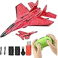 RC Plane, Remote Control Wireless Airplane Toy - 2 CH RC Airplane 2.4GHZ RC Glider with Lights, Remote Control Airplanes Foam RC Fighter Airlane Jet for Adults Kids